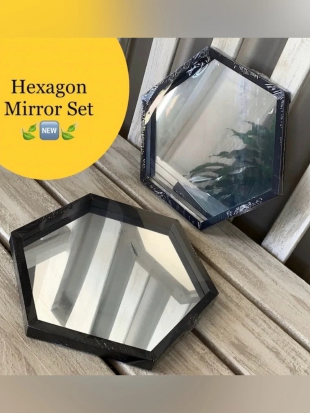 Hexagon Mirror Set (Black) 🪞🆕🪞